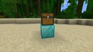 A diamond block and a chest are all players need to activate the Quicksort mod (Image via Mojang)